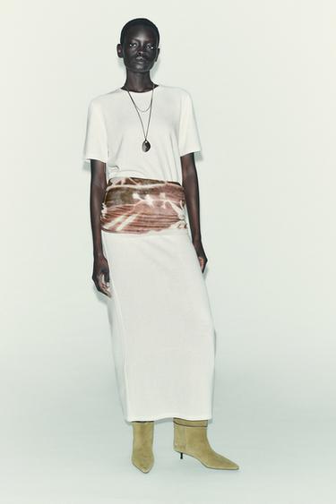 Zara CUT-OUT KNIT TOP - Mid-ecru - Image 0