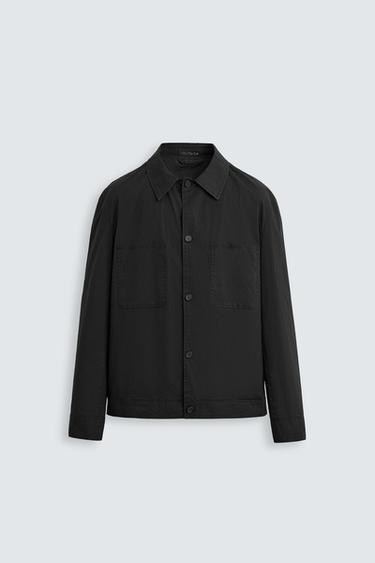 Zara POCKET OVERSHIRT - Black