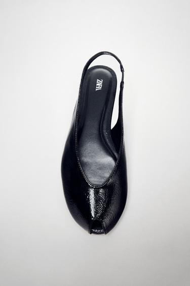 OPEN-TOE SLINGBACK SHOES - Black by Zara