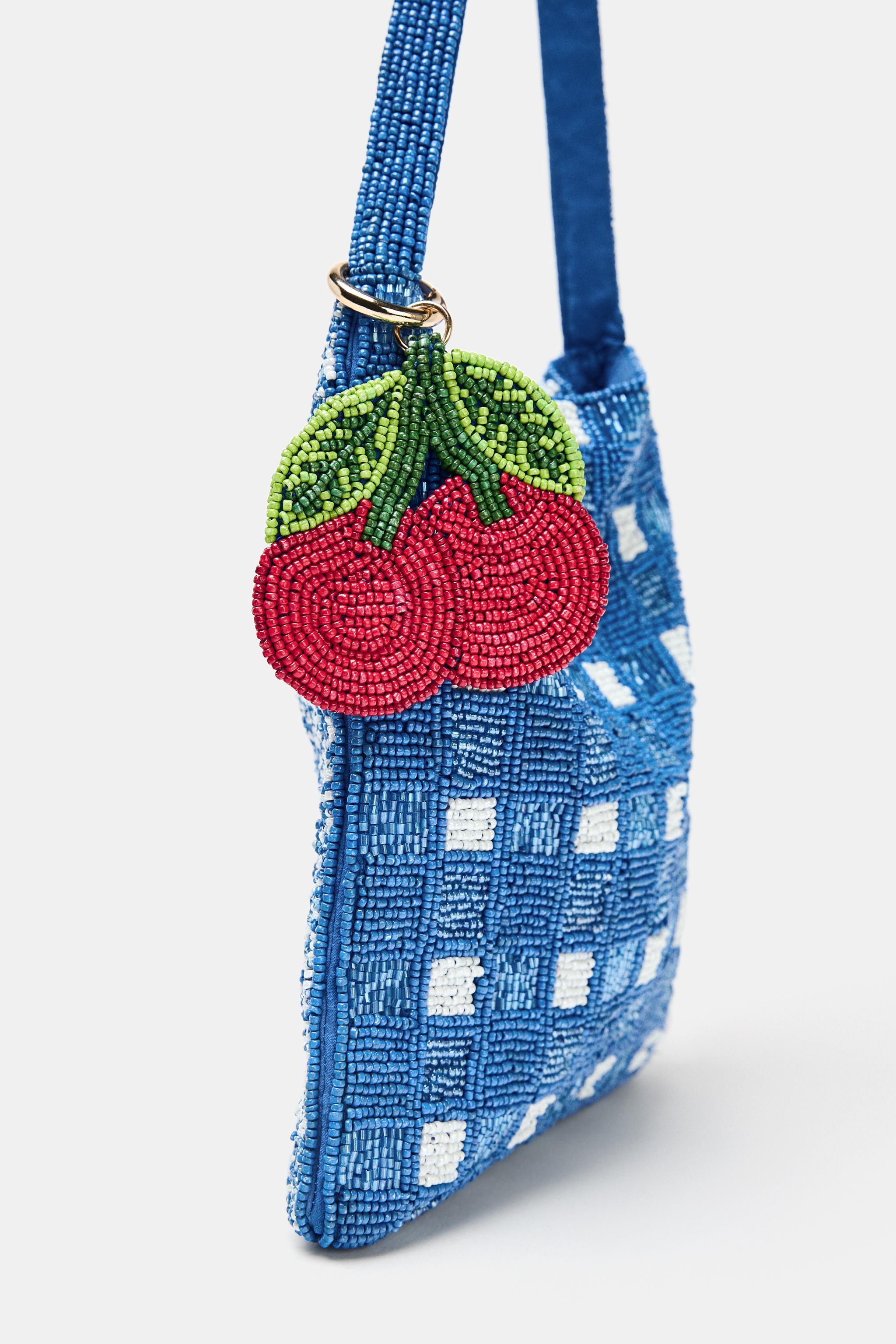 FANTASY BEADED MINI BUCKET BAG - Blue | ZARA Spain