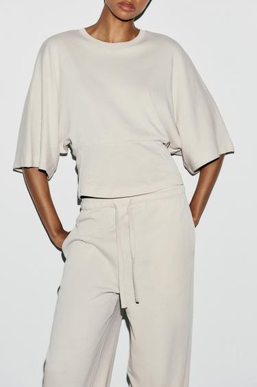 COTTON T-SHIRT - Ecru by Zara - Image 2