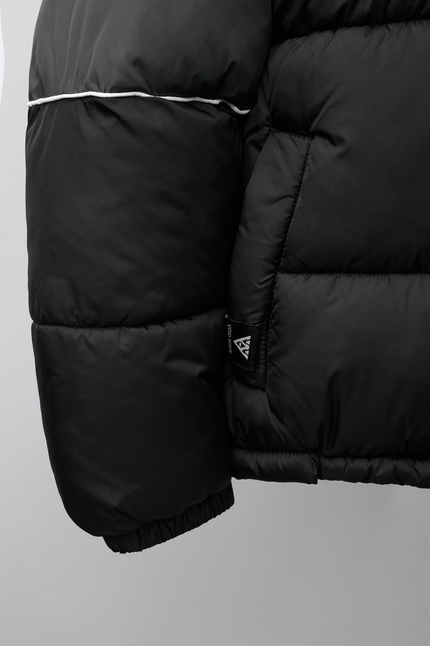 Детская куртка Zara Water-Repellent Contrast Quilted, цвет: Чёрный — фото 6