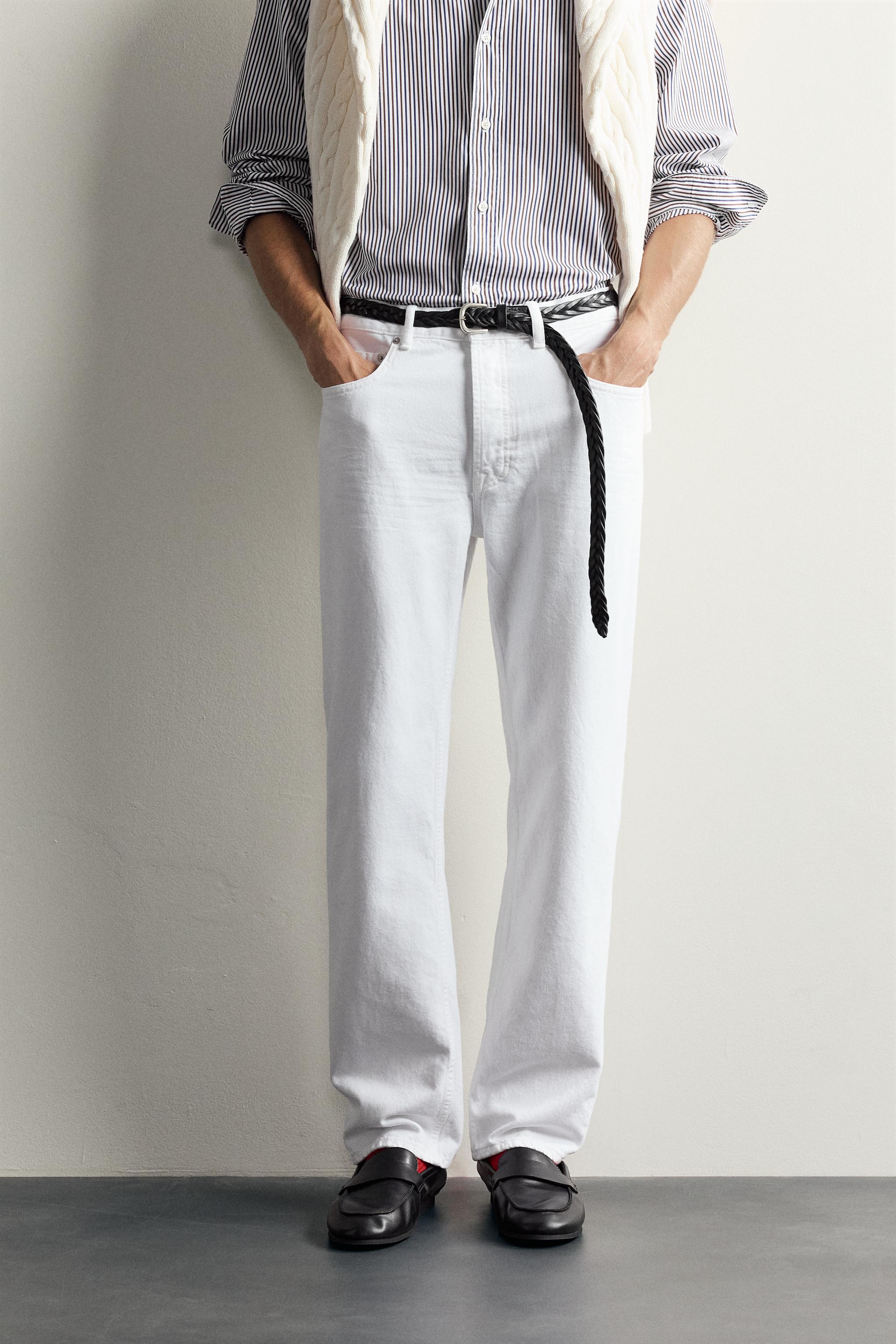 AARON LEVINE X ZARA STRAIGHT FIT JEANS — White