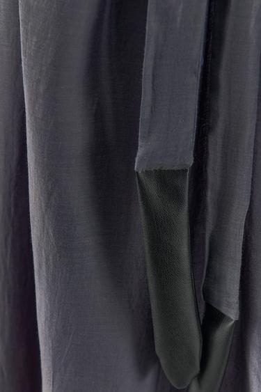 DRESS WITH CONTRAST BELT - Grey by Zara - Image 4