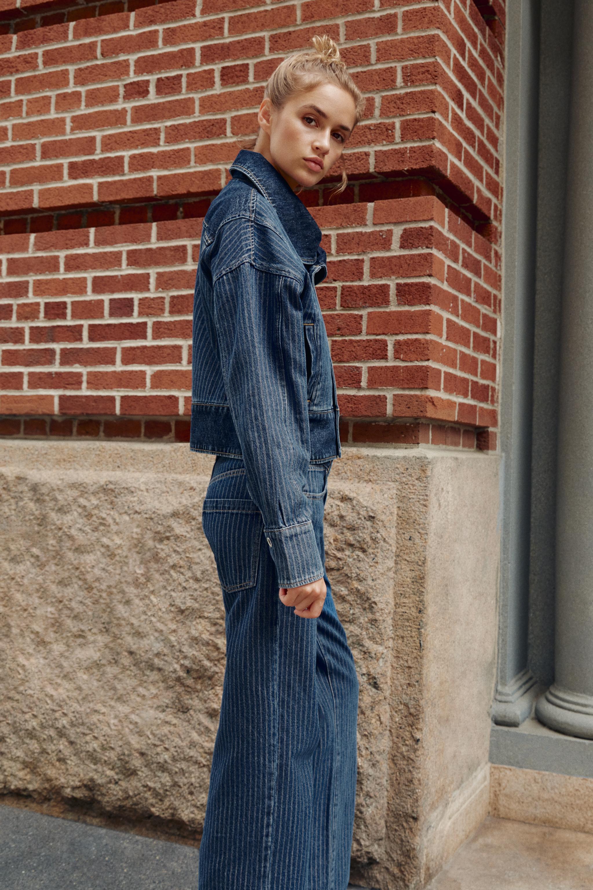 Zara Z1975 ÇİZGİLİ DENIM CEKET görsel 3