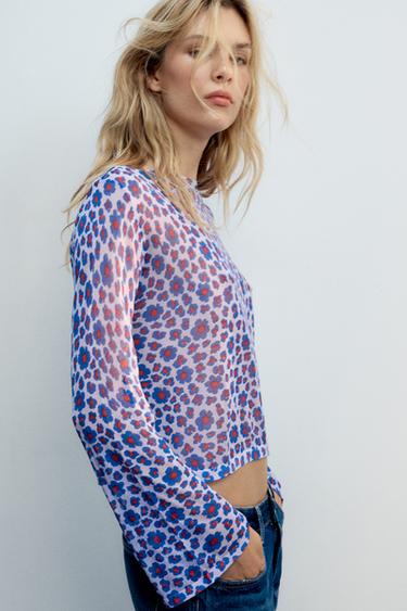 TOP FLORES PUNTO FINO - Multicolor de Zara