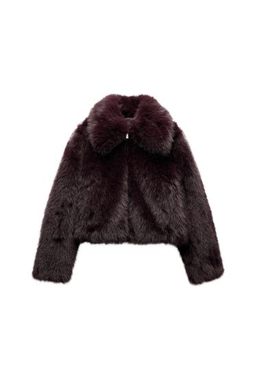 SHORT FAUX FUR COAT