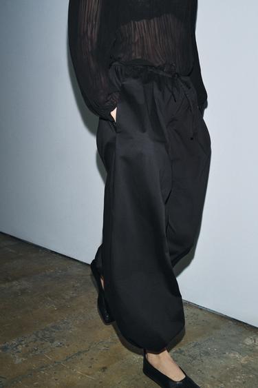 Zara ZW COLLECTION BALLOON PANTS - Black