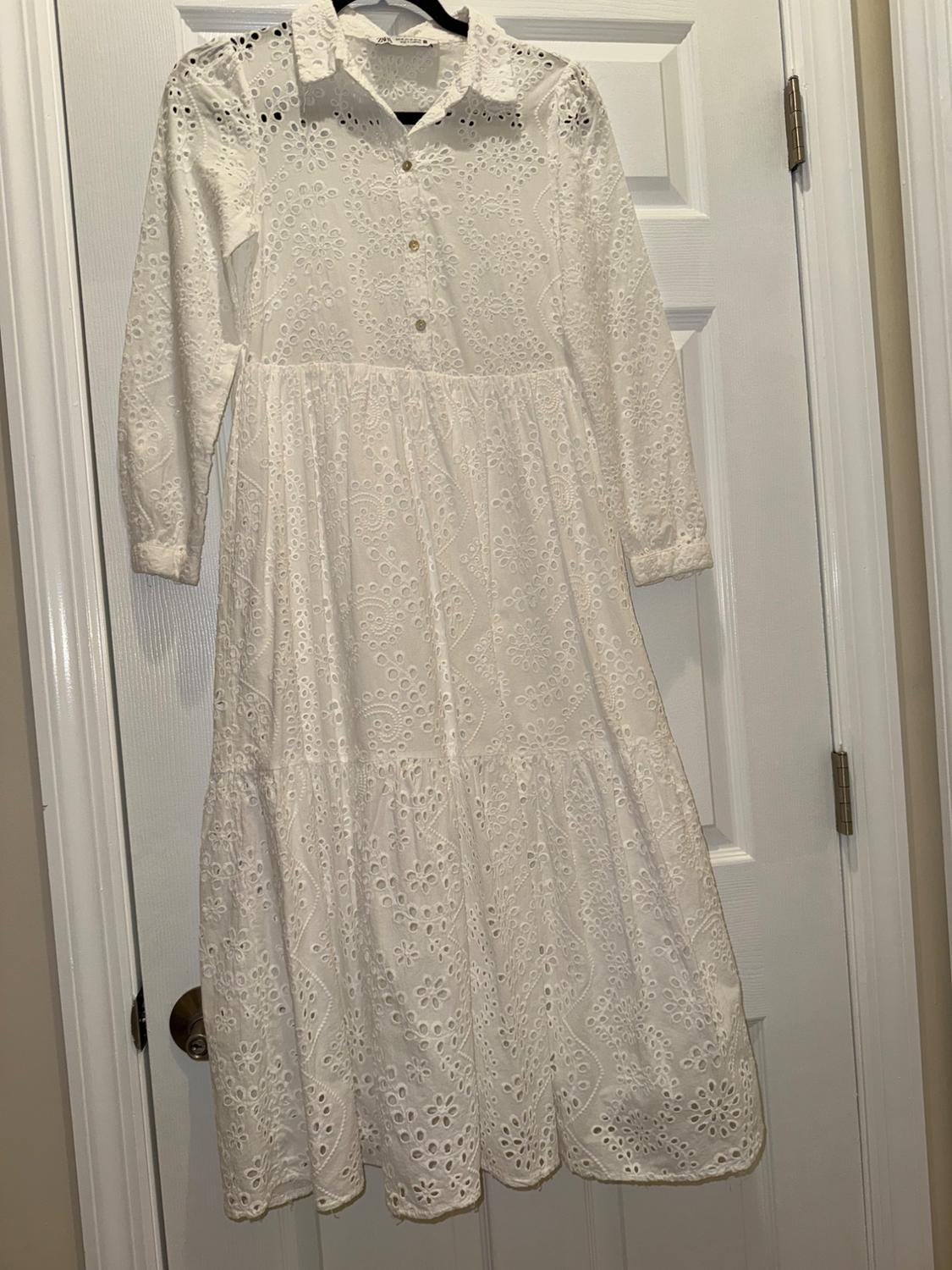 OPENWORK EMBROIDERY MIDI DRESS - Image 2