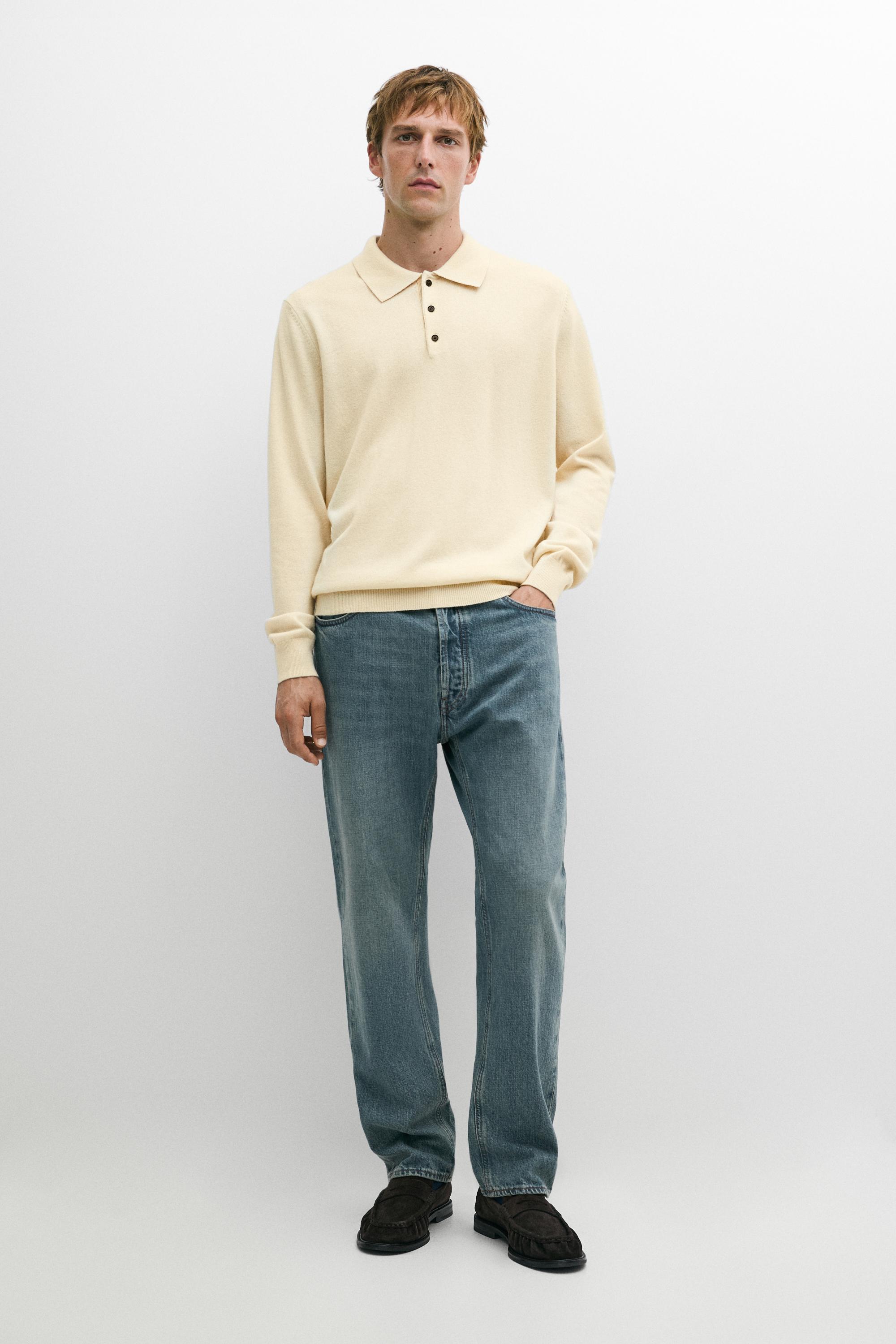 Pull polo en maille 100 % cachemire