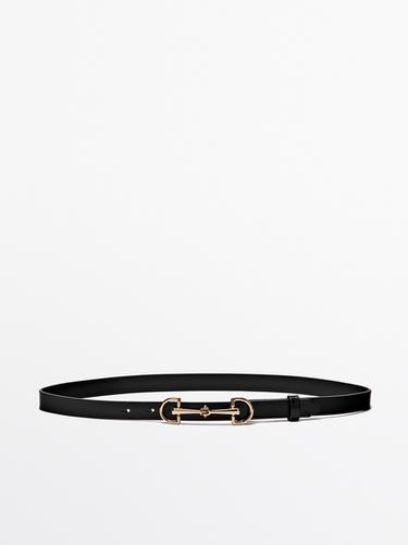 Zara Equestrian nappa leather belt - Black