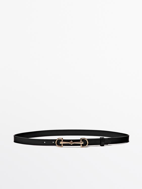 Equestrian nappa leather belt