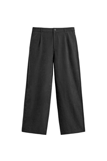 소프트 루즈 팬츠 - Zara 블랙