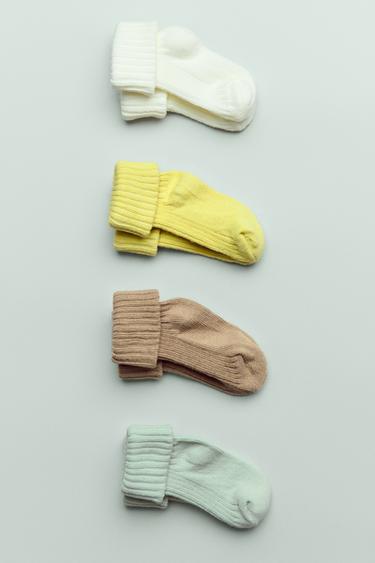 PACK OF 4 COLOURED SOCKS - Greenish by Zara