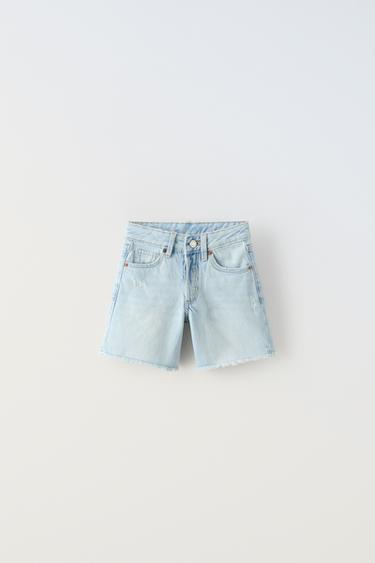 ДЛИННЫЕ ШОРТЫ С БАХРОМОЙ — ГОЛУБОЙ от Zara — изображение 0