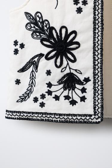 EMBROIDERED WAISTCOAT - White by Zara - Image 3