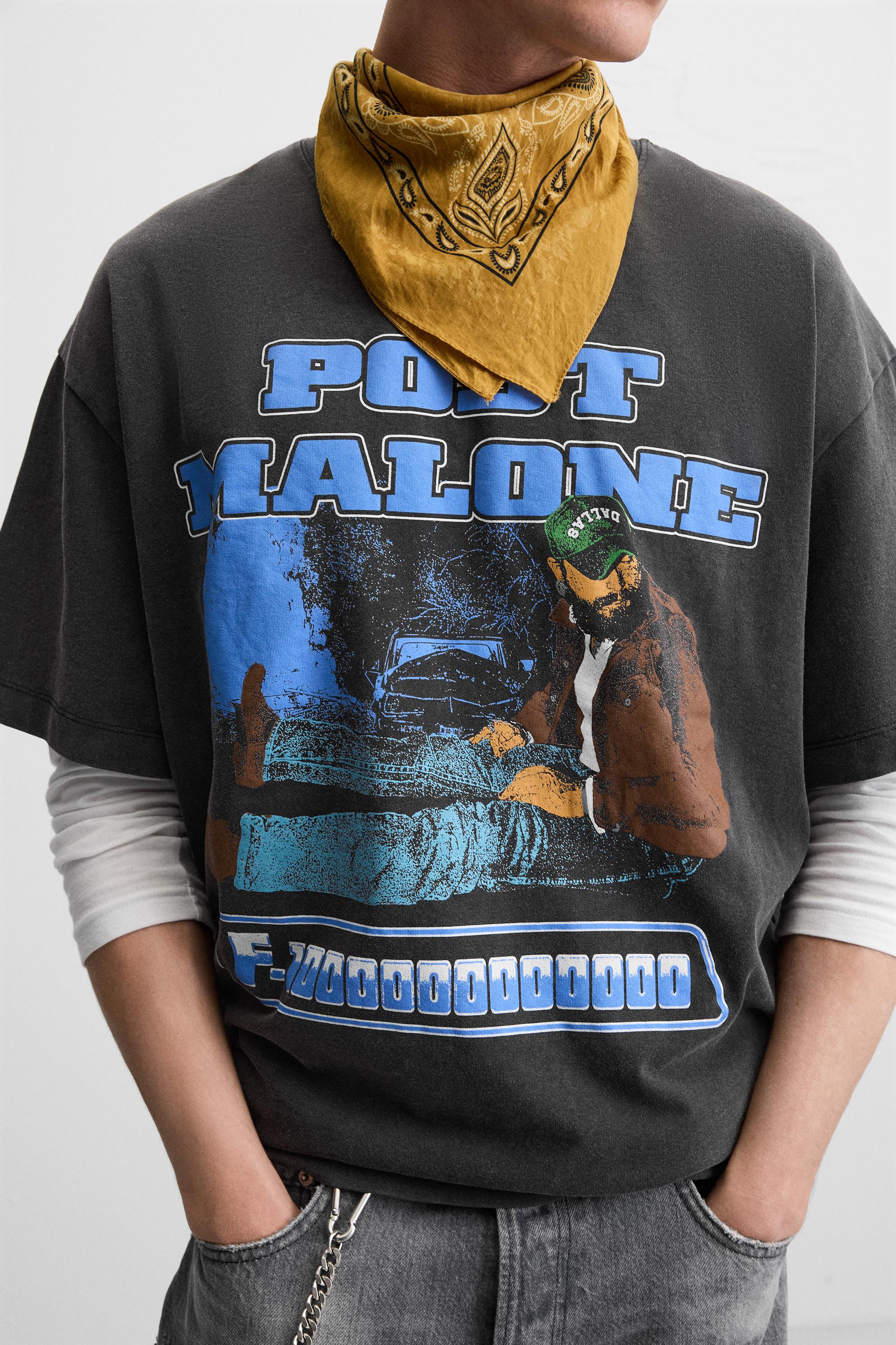POST MALONE™ GRAPHIC T-SHIRT - Anthracite grey | ZARA United