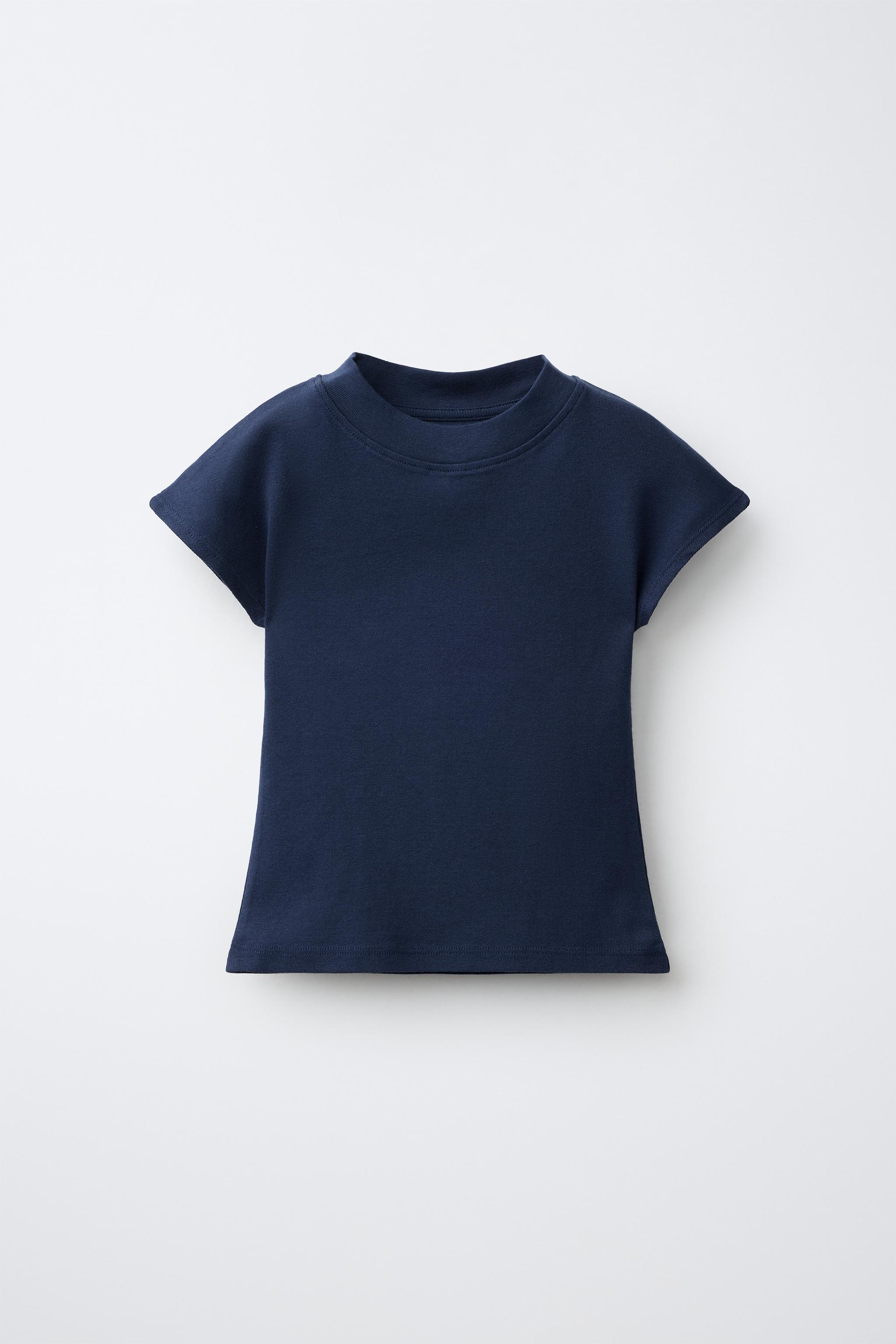 PLAIN RIBBED T-SHIRT - Midnight blue | ZARA United States