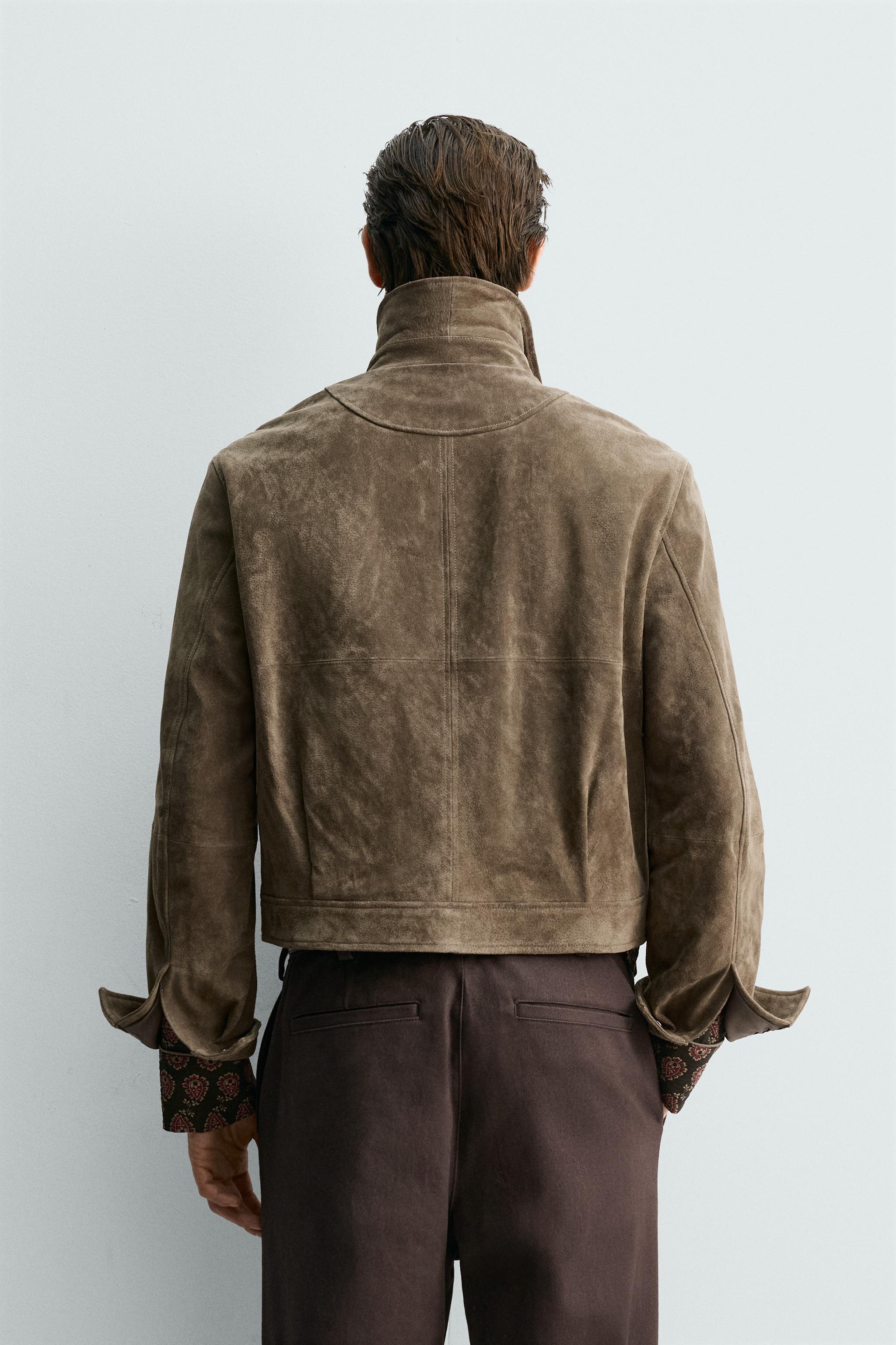 SUEDE LEATHER BOXY FIT JACKET