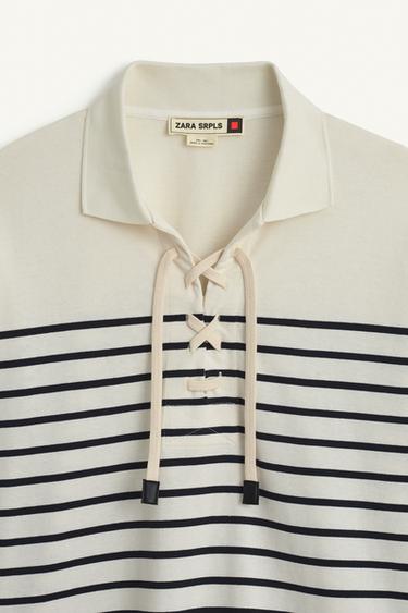 STRPPD TSHRT CRDS - Blanc / Bleu marine de Zara - Image 7