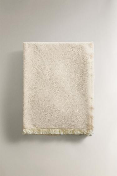 CHENILLE JACQUARD THROW - Ecru by Zara - Image 3