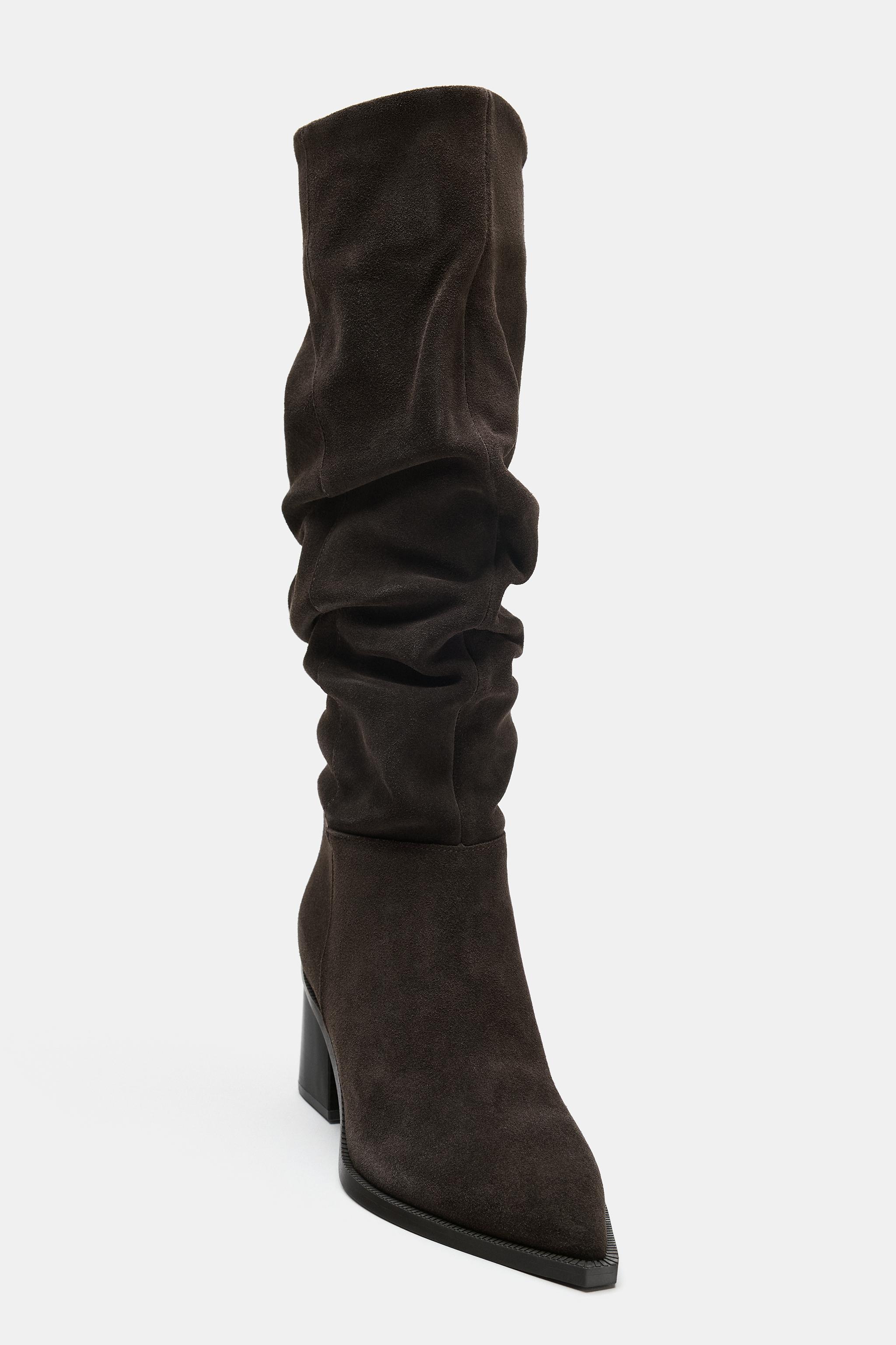 RUCHED SUEDE BOOTS