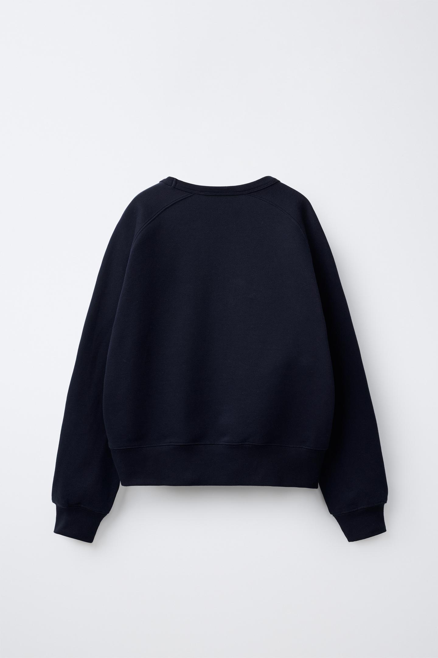 Детская толстовка Zara 0FR. Paris X ZARA Embroidered Text, цвет: Синий — фото 4