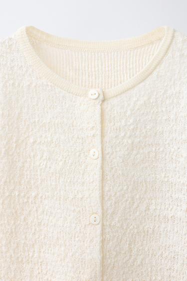 TEXTURED CARDIGAN - Light ecru by Zara - Image 2