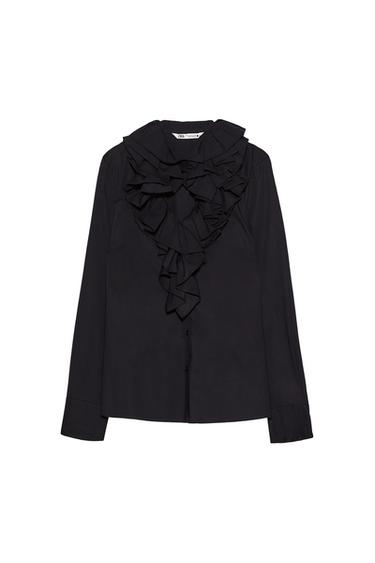 RUFFLED POPLIN SHIRT