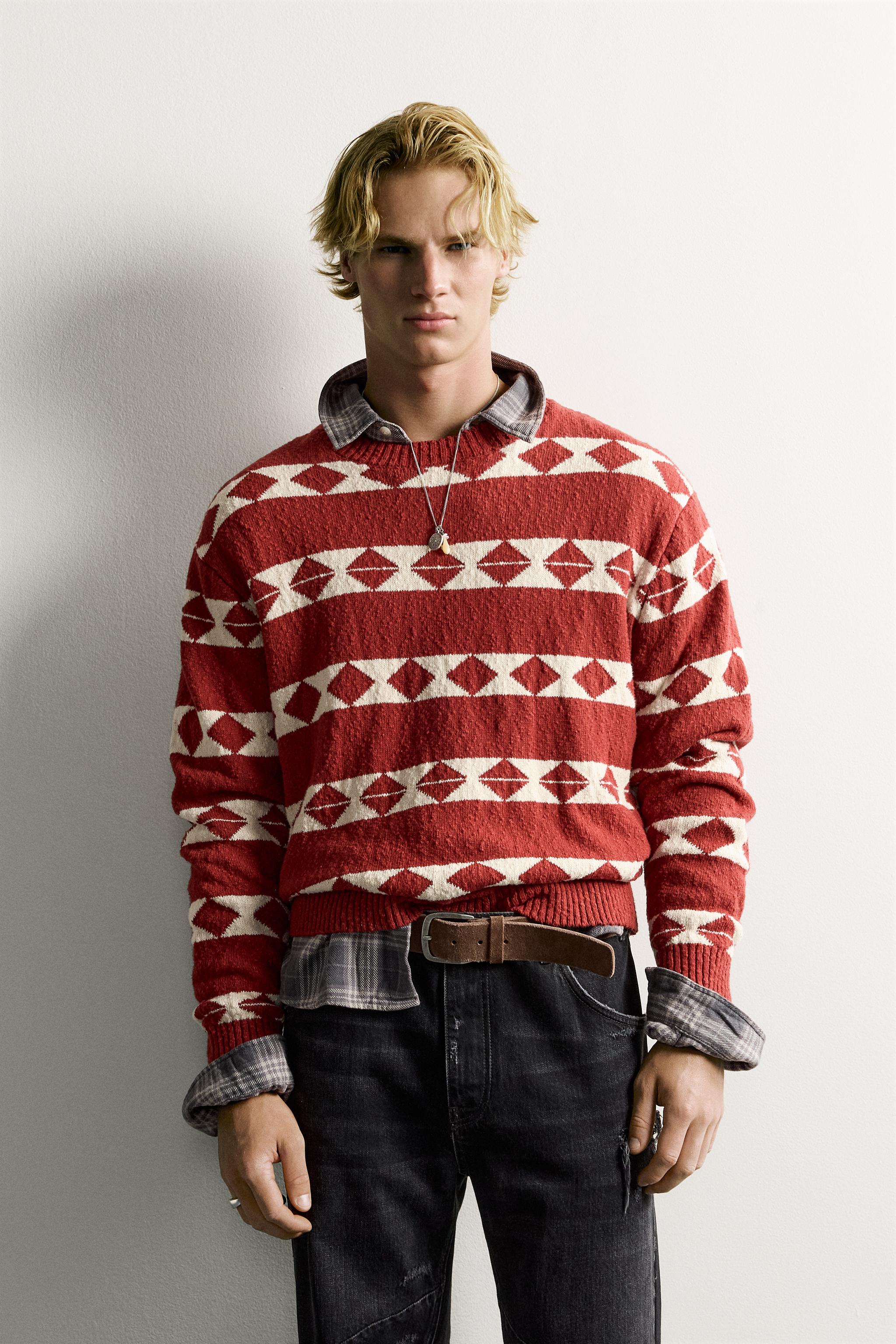 GEOMETRIC JACQUARD RELAXED FIT JUMPER