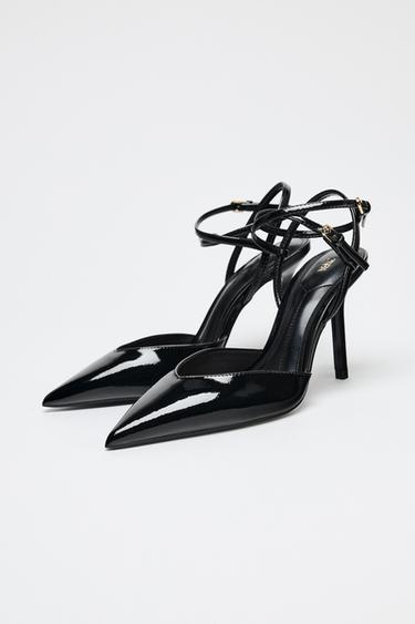 CHAUSSURES À TALONS OUVERTES À L'ARRIÈRE AVEC BRIDES - Noir de Zara - Image 2