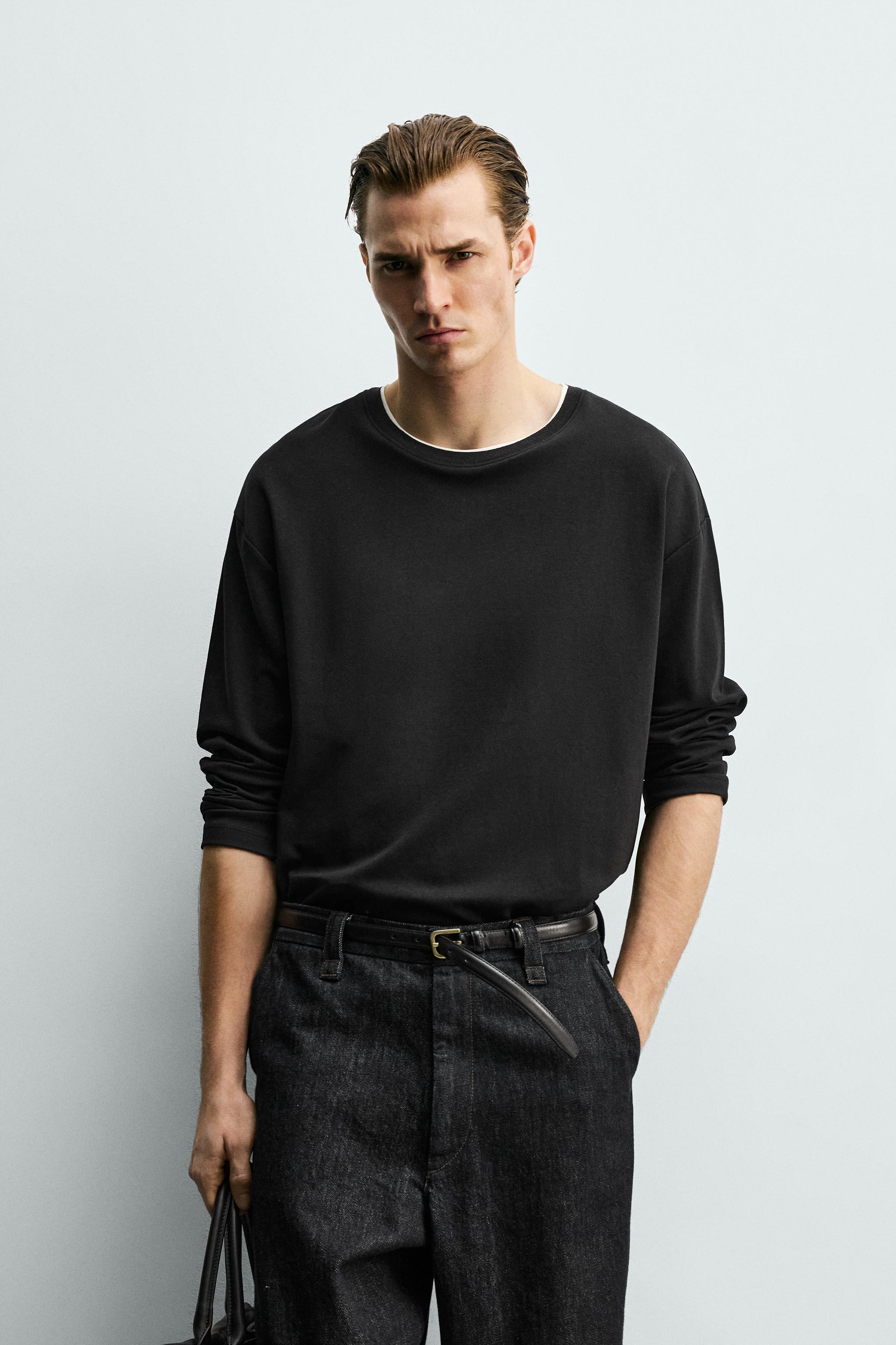 CONTRAST DOUBLE HEM T-SHIRT