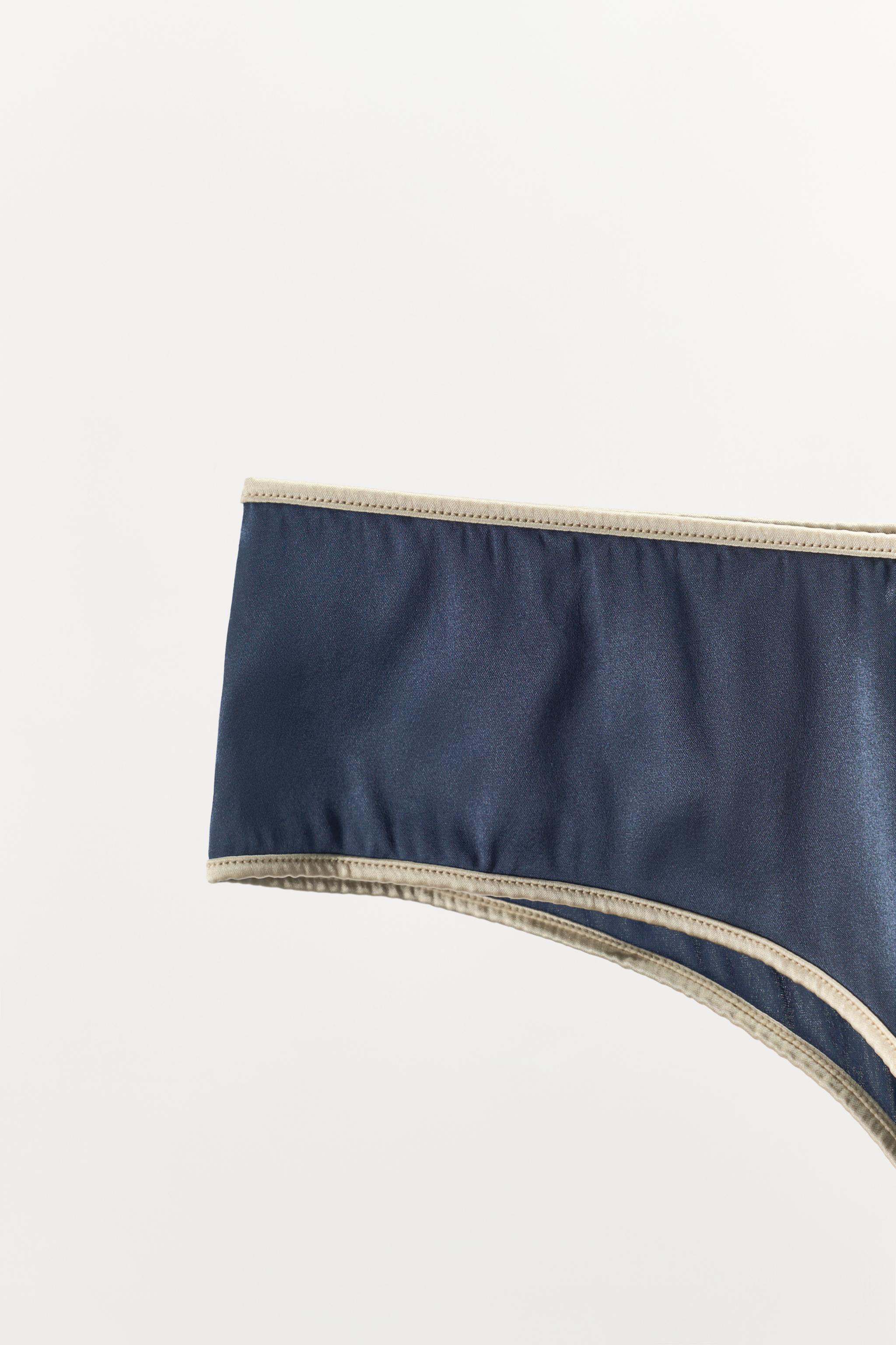 CULOTTE EN SOIE À BANDE CONTRASTANTE