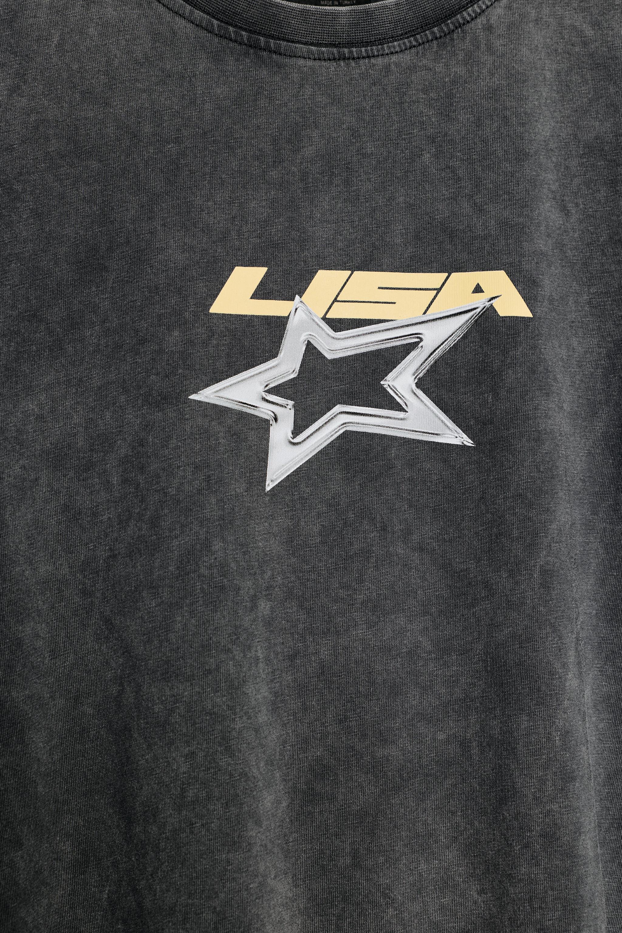 Zara LISA WASHED-EFFECT T-SHIRT — фото 3