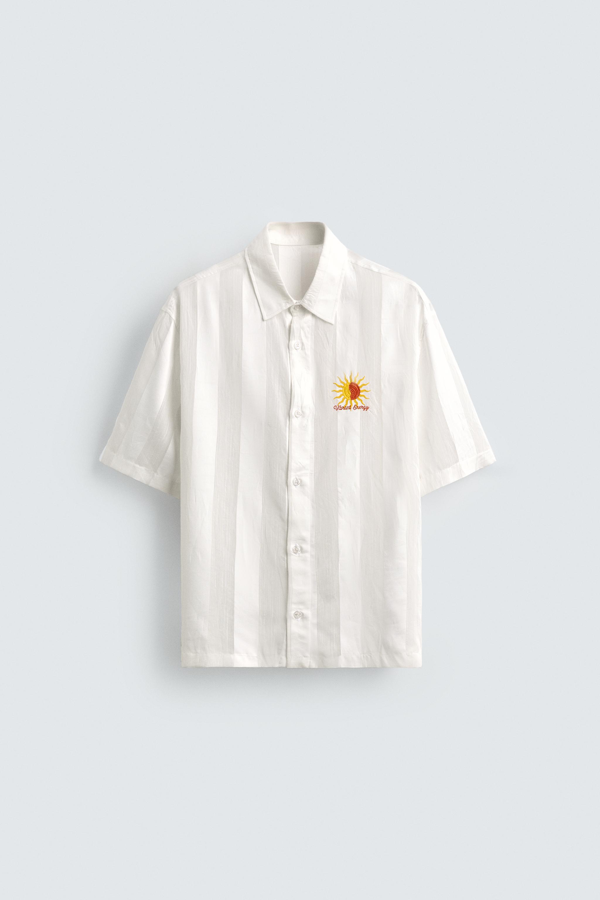 EMBROIDERED STRIPED JACQUARD SHIRT