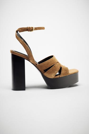 SANDÁLIA CROUTE PLATAFORMA - Marrom da Zara