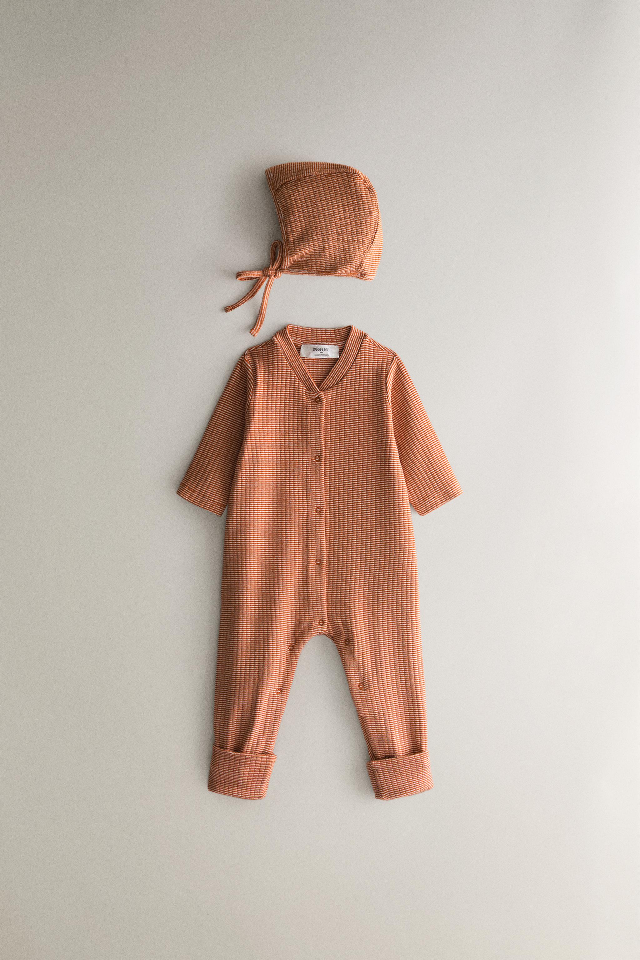 Детские комбинезоны Zara KIDS' STRIPED FOOTED ROMPER — фото 5