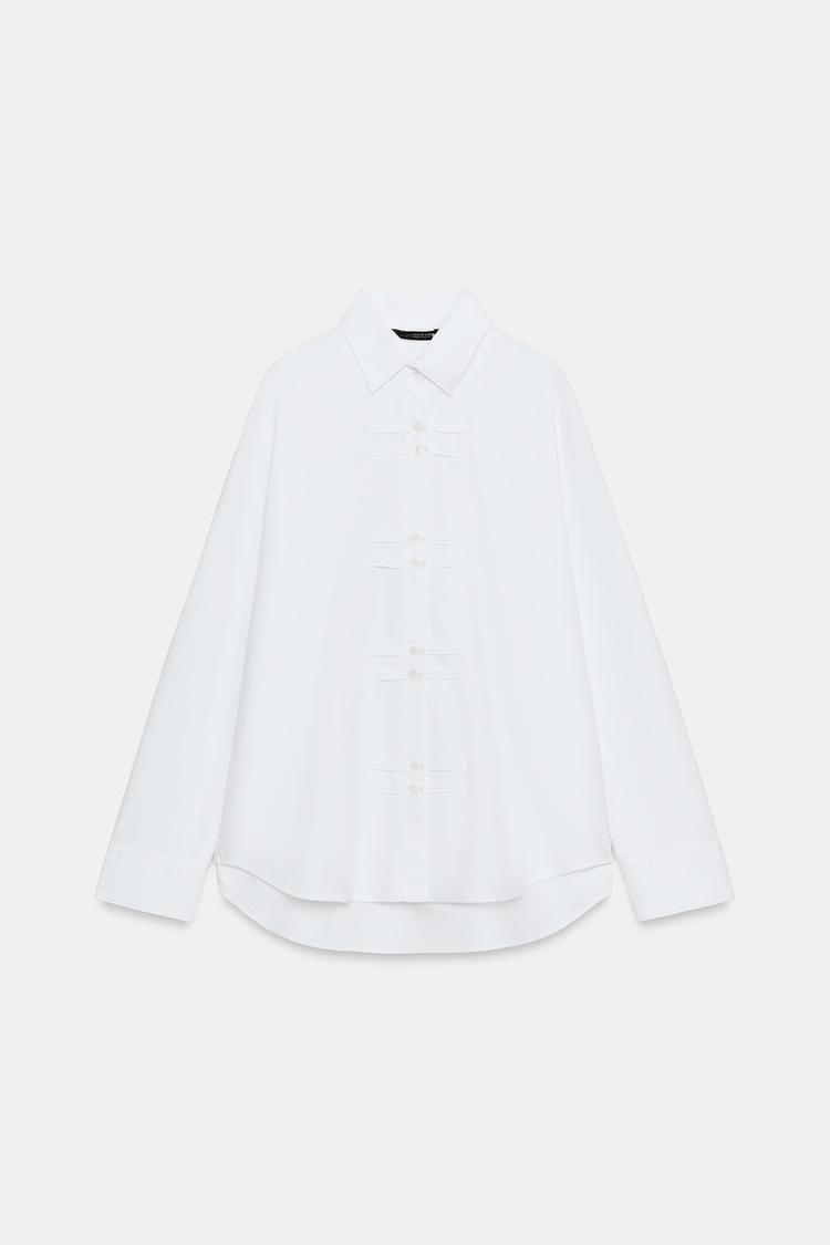 ZW COLLECTION OXFORD SHIRT WITH FROG FASTENING