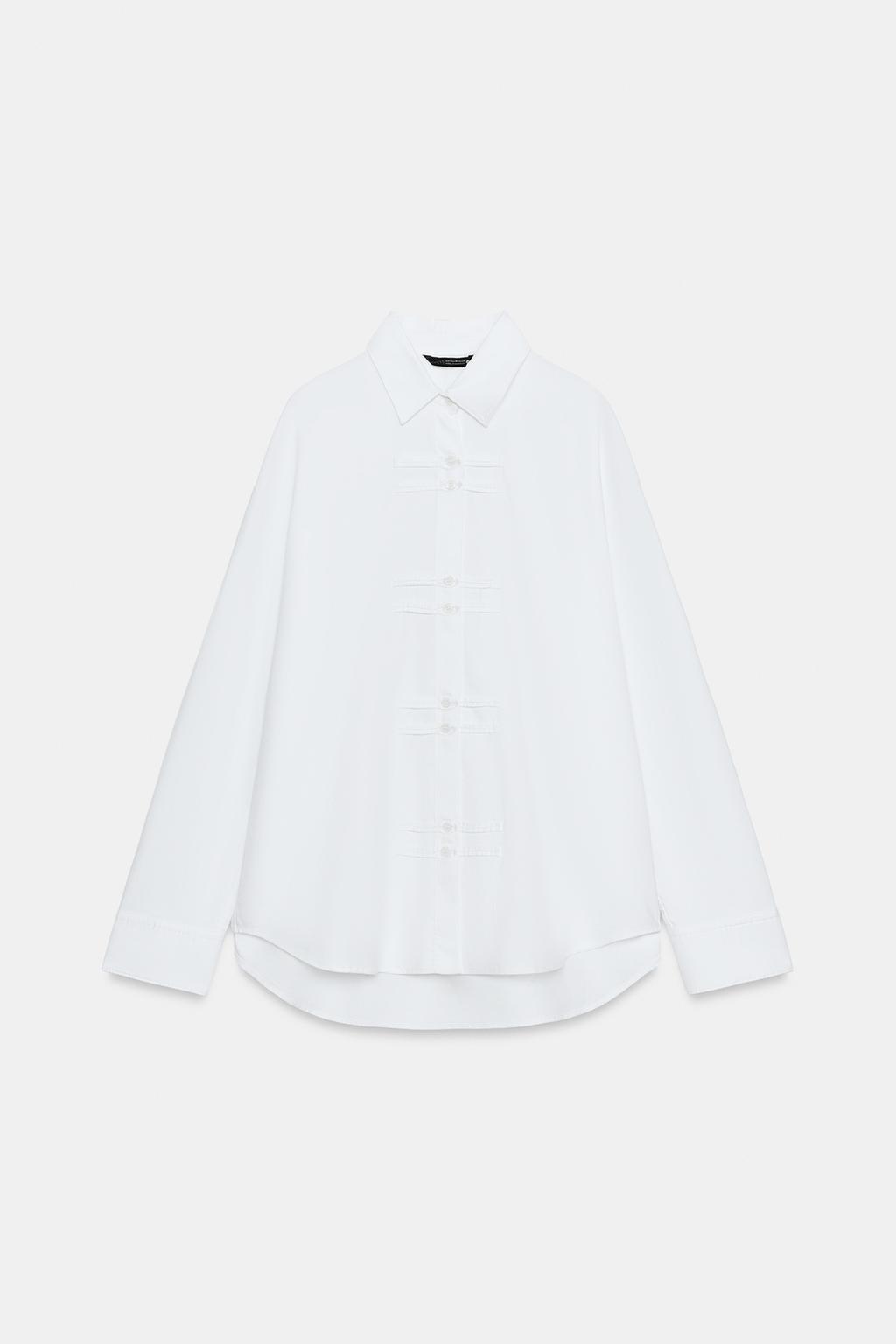 ZW COLLECTION OXFORD SHIRT WITH FROG FASTENING
