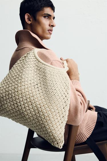 MACRAMÉ-SHOPPERTASKE - Råhvid fra Zara