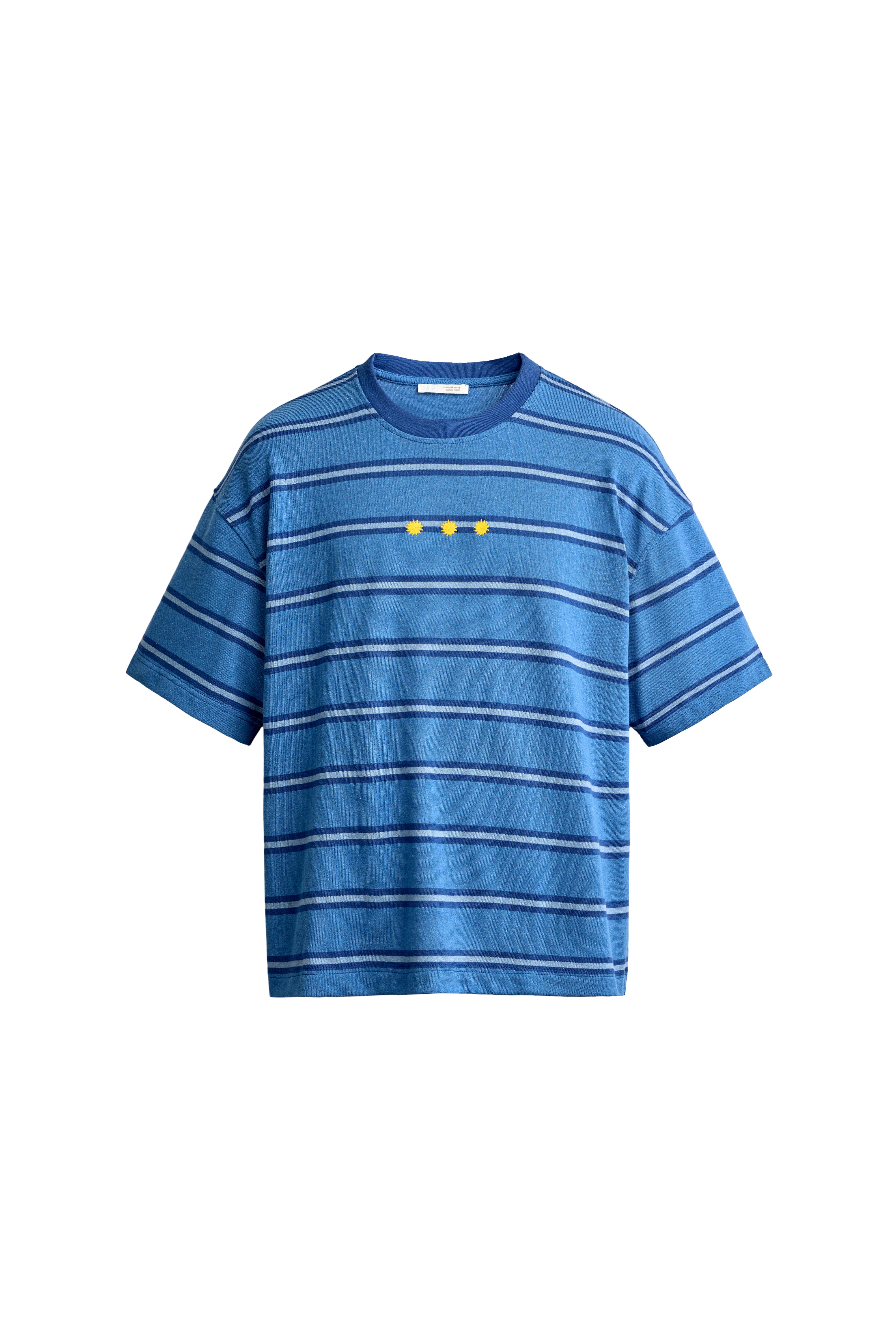 CAMISETA JACQUARD RAYAS BORDADO