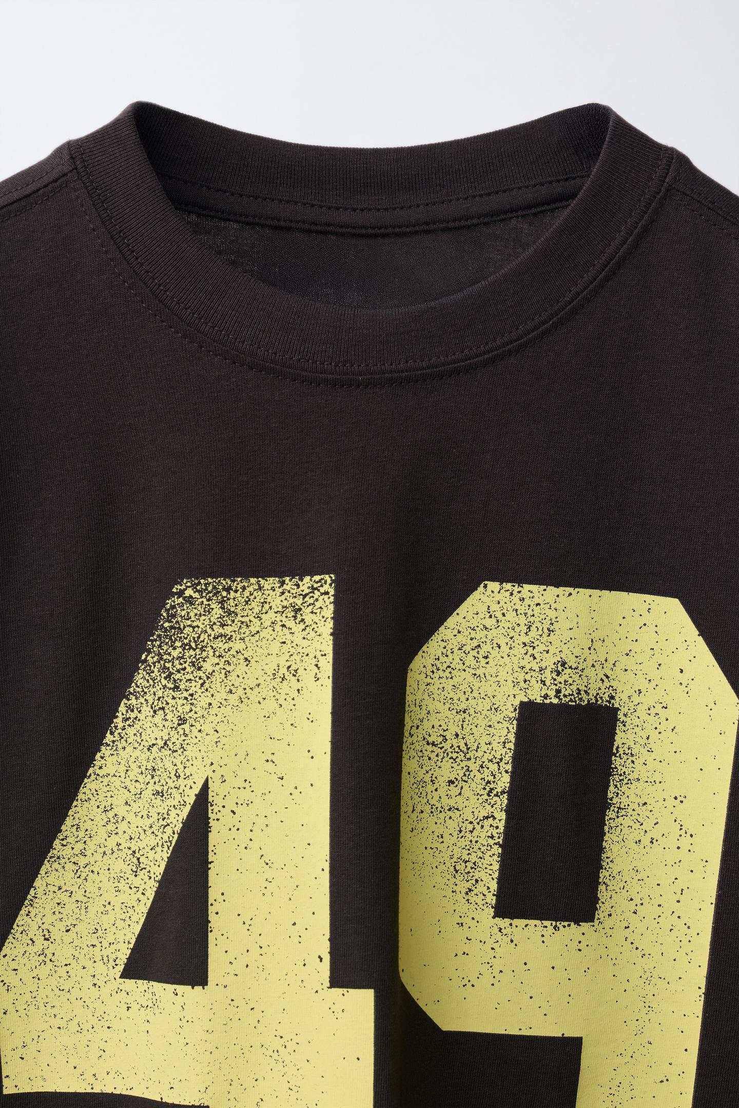 Детская футболка Zara Color Block Print, цвет: Тёмный антрацитовый — фото 3
