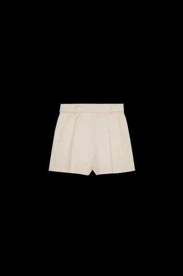 PLEATED BERMUDA SHORTS ZW COLLECTION - Stone by Zara - Image 0