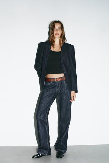 VESTE CHEMISE CEINTURÉE - Indigo foncé de Zara - Image 0