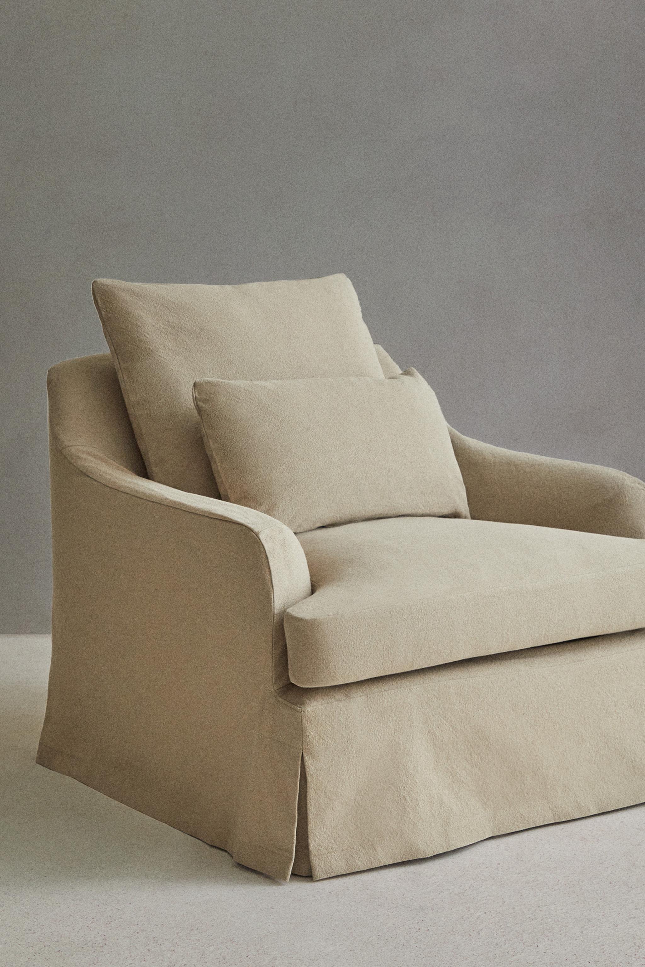 ARMCHAIR 01 COTTON COVER — Brown / Taupe