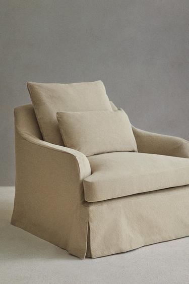ARMCHAIR 01 COTTON COVER - Brown / Taupe by Zara