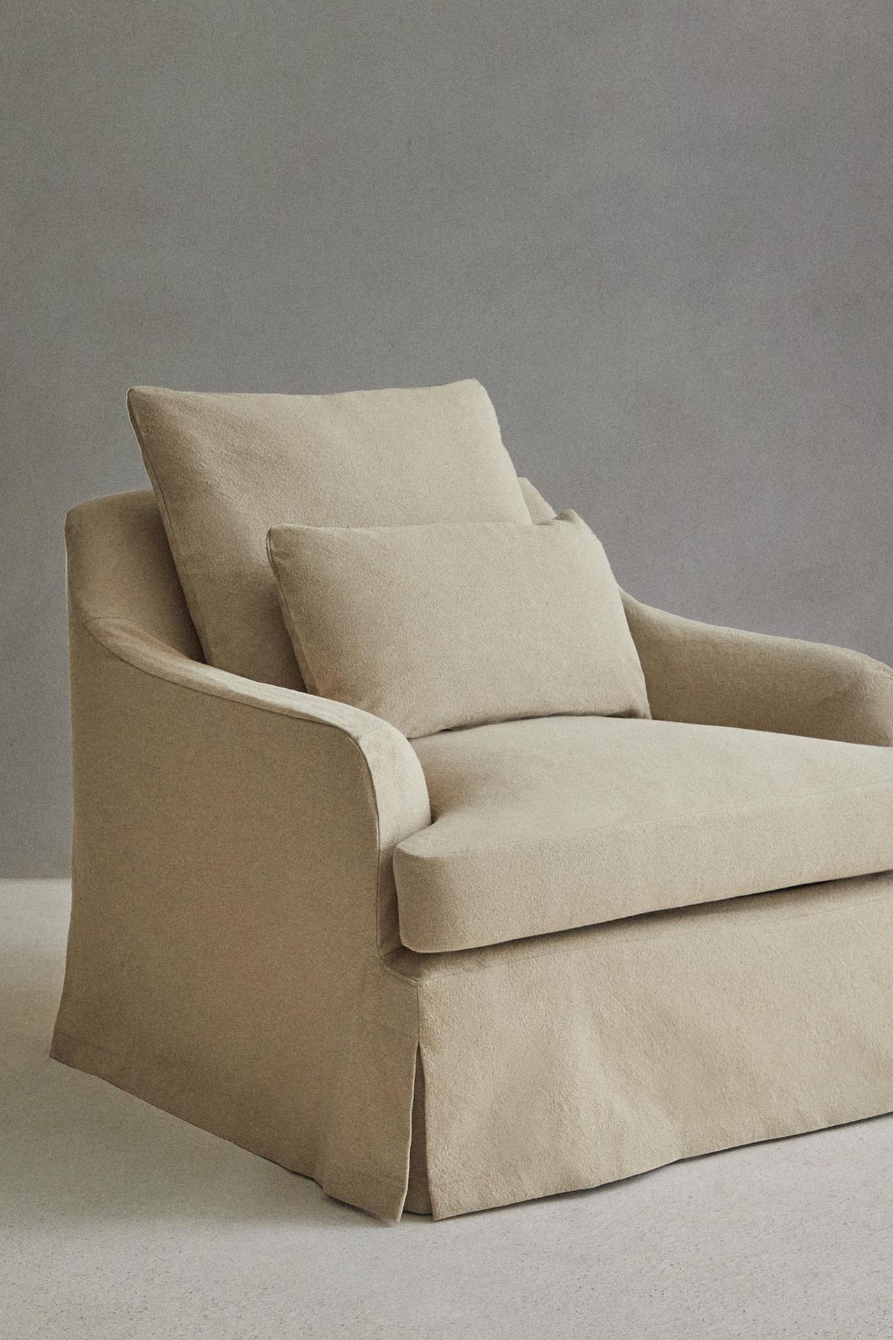 ARMCHAIR 01 COTTON COVER — Brown / Taupe