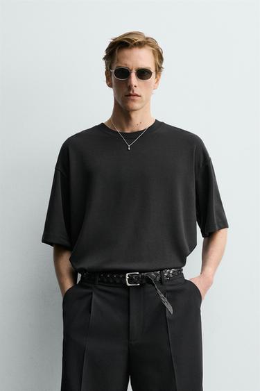T-SHIRT RELAXED FIT SOFT - Noir de Zara