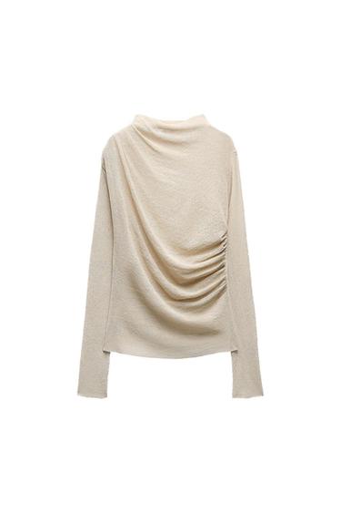 GATHERED FINE KNIT TOP