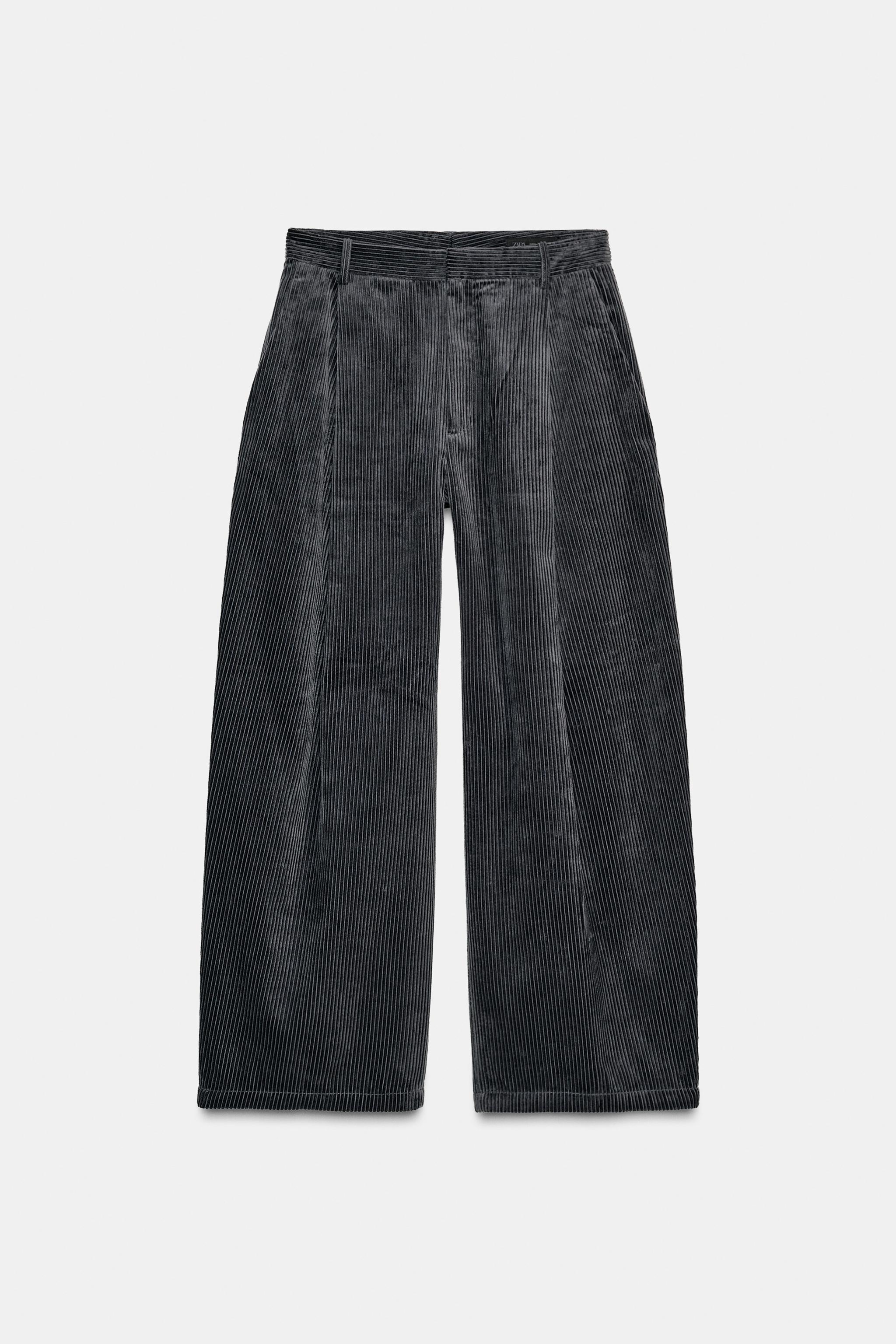 CORDUROY PLEATED PANTS ZW COLLECTION